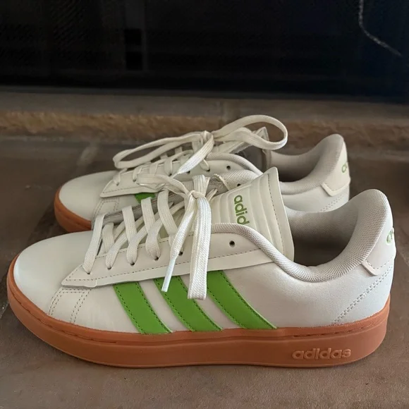 Adidas Womens Grand Court Alpha Lace Up Sneakers Casual Off White Green Size 8.5 - Picture 5 of 16